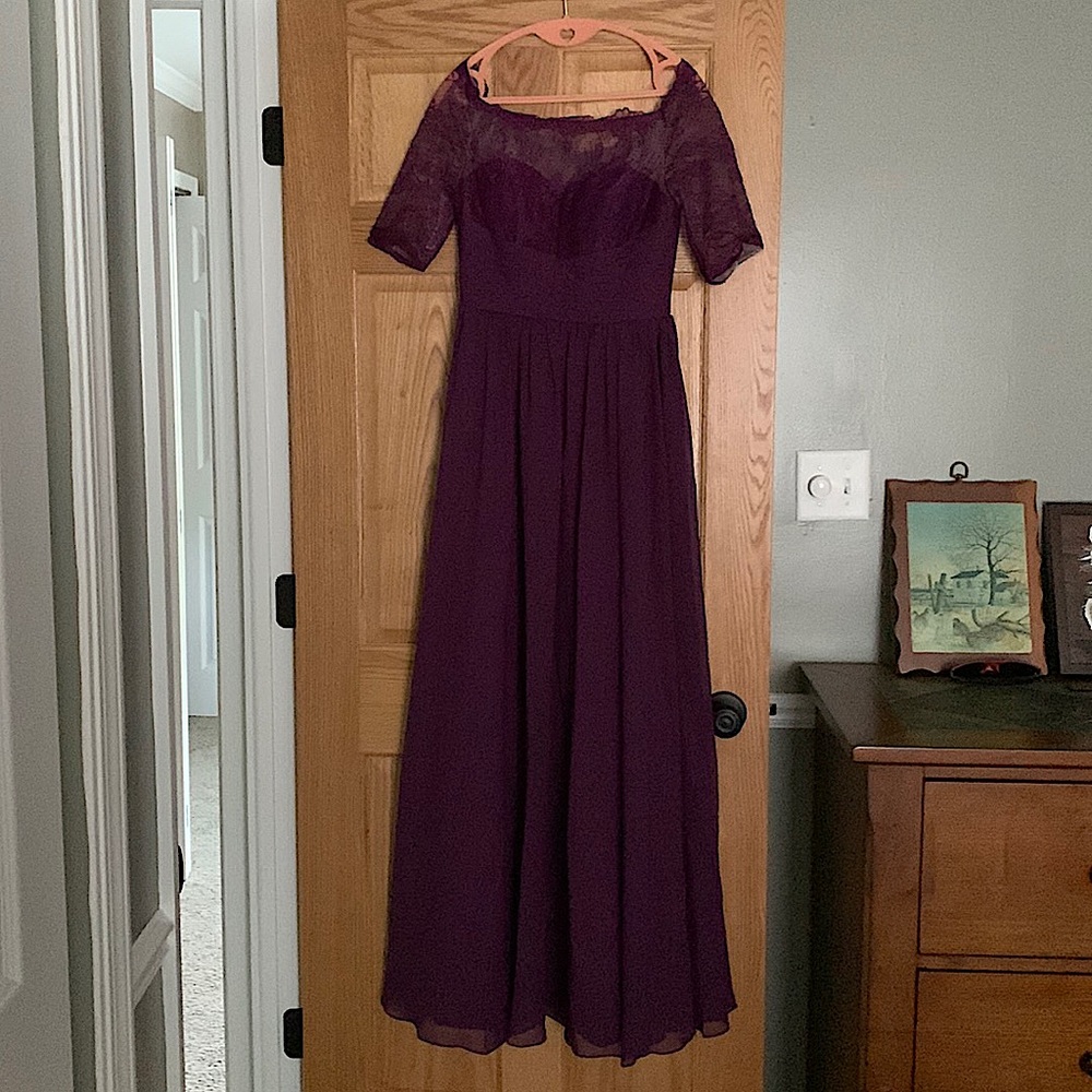 JJ’s House Floor Length Grape Bridesmaid/Prom Dress US Size 2